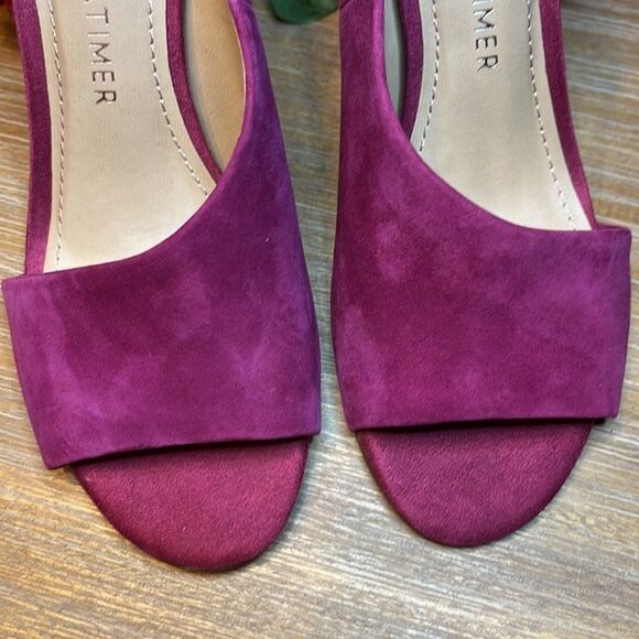 GIBSON latimer fuchsia suede peep toe heel size 6.5M - Picture 2 of 11